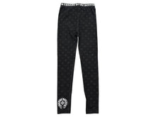 Load image into Gallery viewer, 新品未使用 CHROME HEARTS クロムハーツ ホースシュー レギンス ボトムス 総柄 ブラック ホワイト コットン サイズXS 中古 4b005023