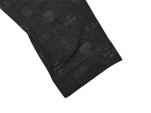 新品未使用 CHROME HEARTS クロムハーツ ホースシュー レギンス ボトムス 総柄 ブラック ホワイト コットン サイズXS 中古 4b005023