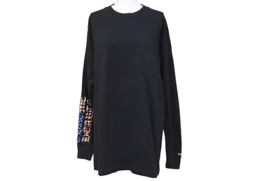 CHROME HEARTS クロムハーツ 長袖Ｔシャツ アメリカ 星条旗 ブラック コットン サイズM 美品 中古 50254