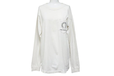 CHROME HEARTS クロムハーツ 長袖Ｔシャツ カットソー サイズM ロゴ入り ホワイト コットン 良品 中古 50270