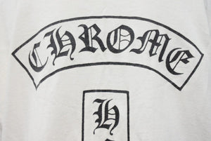 CHROME HEARTS クロムハーツ 長袖Ｔシャツ カットソー サイズM ロゴ入り ホワイト コットン 良品 中古 50270