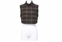 Load image into Gallery viewer, 極美品 CELINE セリーヌ クロップトップ 21AW フランネル チェック 2B543344P ブラウン サイズ38 レーヨン ウール 中古 50523