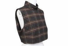 Load image into Gallery viewer, 極美品 CELINE セリーヌ クロップトップ 21AW フランネル チェック 2B543344P ブラウン サイズ38 レーヨン ウール 中古 50523