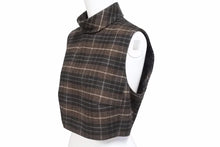 Load image into Gallery viewer, 極美品 CELINE セリーヌ クロップトップ 21AW フランネル チェック 2B543344P ブラウン サイズ38 レーヨン ウール 中古 50523
