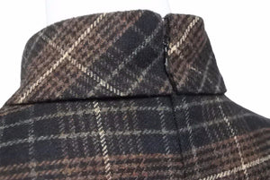 極美品 CELINE セリーヌ クロップトップ 21AW フランネル チェック 2B543344P ブラウン サイズ38 レーヨン ウール 中古 50523