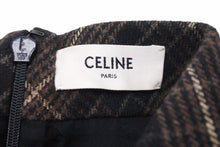 Load image into Gallery viewer, 極美品 CELINE セリーヌ クロップトップ 21AW フランネル チェック 2B543344P ブラウン サイズ38 レーヨン ウール 中古 50523