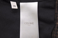Load image into Gallery viewer, 極美品 CELINE セリーヌ クロップトップ 21AW フランネル チェック 2B543344P ブラウン サイズ38 レーヨン ウール 中古 50523