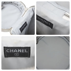 CHANEL シャネル SPORTSLINE スポーツライン ドリンクケース ショルダー ナイロン ホワイト ブラック シルバー 美品 中古 50625