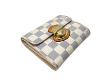 画像をギャラリービューアに読み込む, LOUIS VUITTON ルイヴィトン ポルトフォイユ ジョイ 三つ折り財布 N60030 ダミエ アズール ホワイト グレー PVC 美品 中古 65076