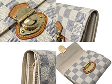 画像をギャラリービューアに読み込む, LOUIS VUITTON ルイヴィトン ポルトフォイユ ジョイ 三つ折り財布 N60030 ダミエ アズール ホワイト グレー PVC 美品 中古 65076