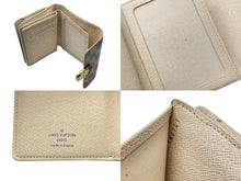 画像をギャラリービューアに読み込む, LOUIS VUITTON ルイヴィトン ポルトフォイユ ジョイ 三つ折り財布 N60030 ダミエ アズール ホワイト グレー PVC 美品 中古 65076