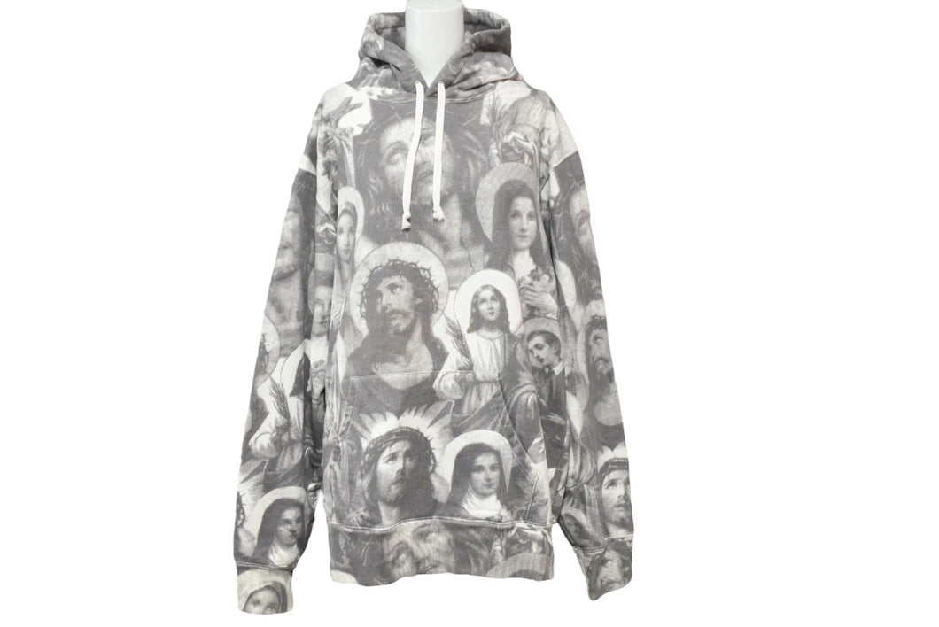 supreme 2018AWシュプリーム ジーザス&マリア 総柄 プルオーバーパーカー Lサイズ ストリート スケート スト男 スト女 中古 50919