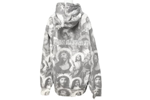 supreme 2018AWシュプリーム ジーザス&マリア 総柄 プルオーバーパーカー Lサイズ ストリート スケート スト男 スト女 中古 50919