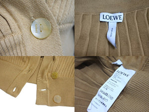 LOEWE ロエベ ストライプ ニットセーター カーディガン 22AW イタリア製 ウール ブラウン サイズS 美品 中古 50949