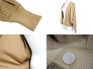 LOEWE ロエベ ストライプ ニットセーター カーディガン 22AW イタリア製 ウール ブラウン サイズS 美品 中古 50949