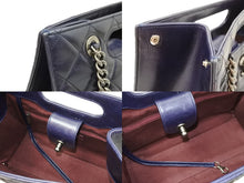 Load image into Gallery viewer, CHANEL シャネル ボーイシャネル ココマーク 2WAYチェーンショルダーバッグ 23番台 レザー ネイビー シルバー 美品 中古 51006
