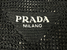 画像をギャラリービューアに読み込む, 同様品 PRADA プラダ ラフィア トートバッグ カゴバッグ1BG393 ストロー ウィッカー ブラック ホワイト 中古 51080 