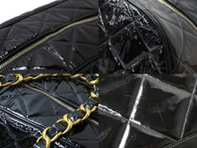 Load image into Gallery viewer, CHANEL シャネル マトラッセ エナメル チェーン ボストンバッグ 2番台 ブラック 黒 ゴールド金具 ココマーク 中古 51143