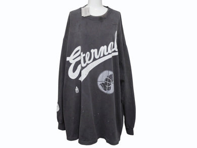 新品未使用 SAINT Mxxxxxx FEAR OF GOD セントマイケル フィアーオブゴット 長袖Ｔシャツ sm-hr8-0000-c02-blk コットン ブラック 中古 4b005121