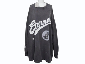 新品未使用 SAINT Mxxxxxx FEAR OF GOD セントマイケル フィアーオブゴット 長袖Ｔシャツ sm-hr8-0000-c02-blk コットン ブラック 中古 4b005121