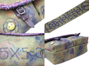 CHANEL シャネル エンブロイダリー メッセンジャーバッグ 20番台 グラフィティ エンブロイダリー カーキ A92790 美品 中古 51215