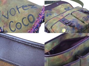 CHANEL シャネル エンブロイダリー メッセンジャーバッグ 20番台 グラフィティ エンブロイダリー カーキ A92790 美品 中古 51215