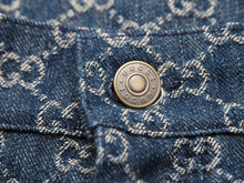 Load image into Gallery viewer, GUCCI グッチ GGロゴエコウォッシュド ズボン パンツ 649110 XDBIP サイズ 34 ブラウン インディゴブルー 美品 中古 51378