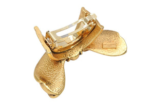 BALENCIAGA バレンシアガ バレッタ アクセサリー 小物 髪留め リボン フランス製 GP ゴールド 良品 中古 51424