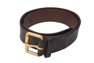 LOUIS VUITTON ルイ ヴィトン モノグラム サンチュールポシェット デュオ ベルト ブラウン サイズ80/32 M9836 良品 中古 51529