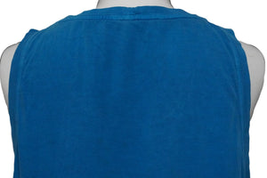 YVES SAINT LAURENT イヴ・サンローラン タンクトップ・ノースリーブ ロゴ入り ブルー 2004ss 美品 中古 51699 
