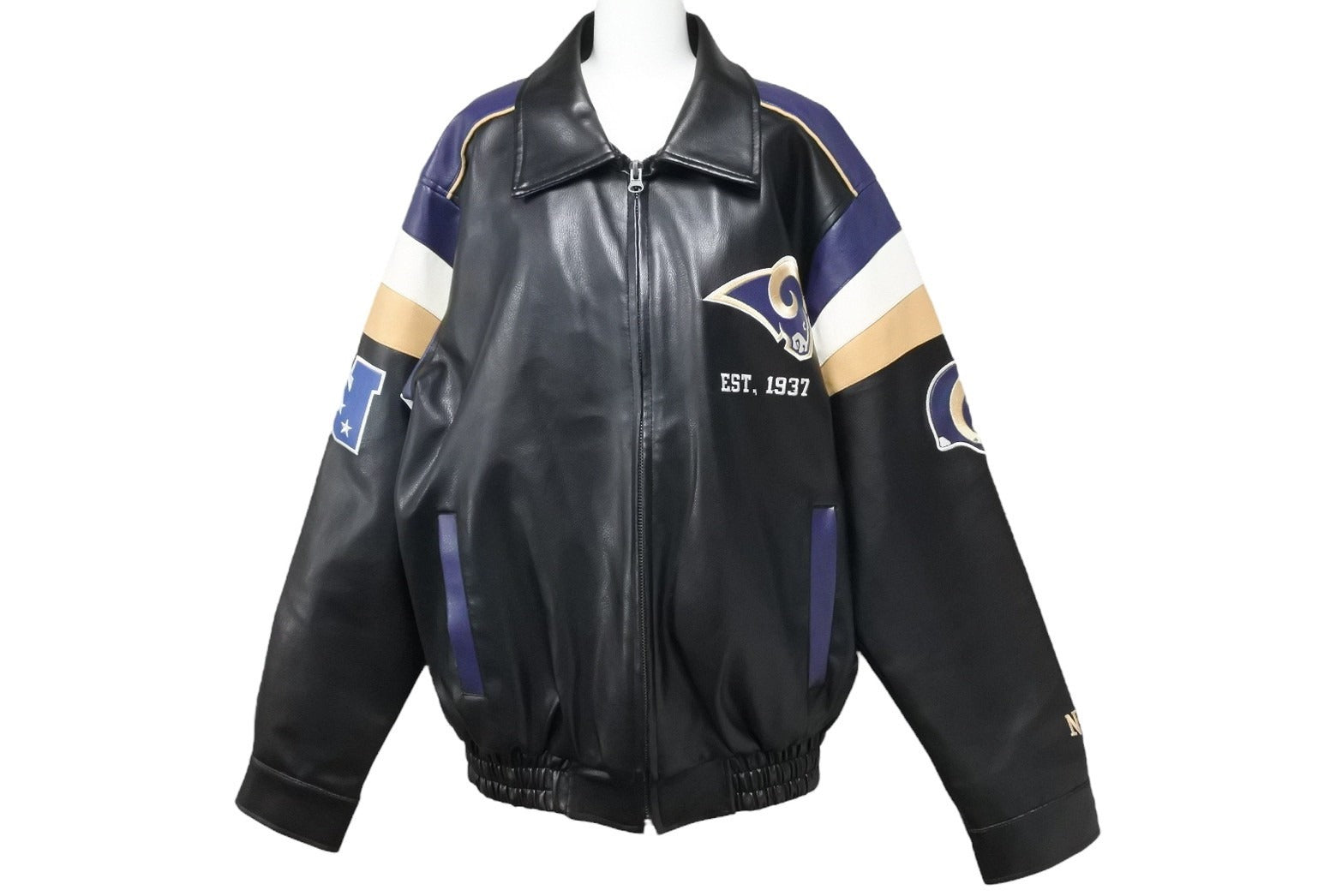 ST.LOUIS RAMS セントルイスラムズ レザージャケット ライダース 58RG0034LA00U053 ネイビー ブラック ベージュ S 美品 中古 51725 オンラインの商品 – Tagged 