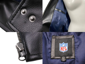 ST.LOUIS RAMS セントルイスラムズ レザージャケット ライダース 58RG0034LA00U053 ネイビー ブラック ベージュ S 美品 中古 51725
