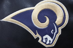 ST.LOUIS RAMS セントルイスラムズ レザージャケット ライダース 58RG0034LA00U053 ネイビー ブラック ベージュ S 美品 中古 51725