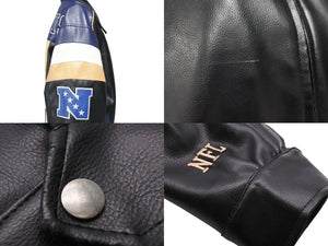 ST.LOUIS RAMS セントルイスラムズ レザージャケット ライダース 58RG0034LA00U053 ネイビー ブラック ベージュ S 美品 中古 51725