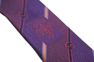 GUCCI グッチ ネクタイ ストライプ トムブラウン期 GG柄 ロゴ シルク パープル ブルー オレンジ レッド 美品 中古 51802 