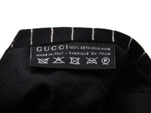 GUCCI グッチ ネクタイ フォードトム期ストライプ 服飾小物 ブランドロゴ シルク ブラック シルバー ゴールド 美品 中古 51813 