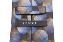 画像をギャラリービューアに読み込む, GUCCI グッチ ネクタイ 水玉総柄 服飾小物 トムフォード期 シルク ブルー ゴールド ブラック 美品 中古 51814 