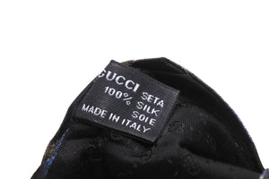 GUCCI グッチ ネクタイ 水玉総柄 服飾小物 トムフォード期 シルク ブルー ゴールド ブラック 美品 中古 51814 
