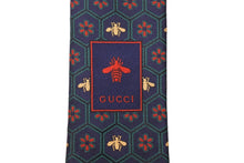 画像をギャラリービューアに読み込む, GUCCI グッチ ミケーレ ネクタイ 極美品 メンズ ネイビー レッド グリーン 148x7cm GGデザイン 中古 51816 