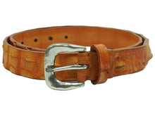 Load image into Gallery viewer, POST&amp;CO ポストアンドコー ベルト バックル VERO COCCODRILLO イタリア製 オレンジ レザー サイズ90 美品 中古 51838