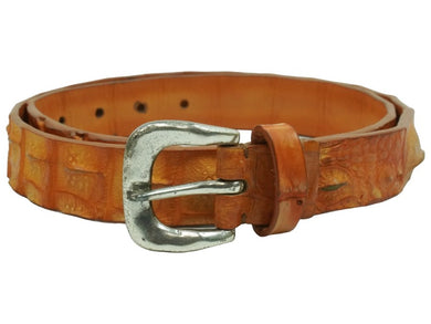 POST&CO ポストアンドコー ベルト バックル VERO COCCODRILLO イタリア製 オレンジ レザー サイズ90 美品 中古 51838
