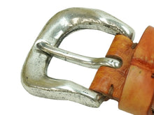 Load image into Gallery viewer, POST&amp;CO ポストアンドコー ベルト バックル VERO COCCODRILLO イタリア製 オレンジ レザー サイズ90 美品 中古 51838