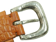 Load image into Gallery viewer, POST&amp;CO ポストアンドコー ベルト バックル VERO COCCODRILLO イタリア製 オレンジ レザー サイズ90 美品 中古 51838
