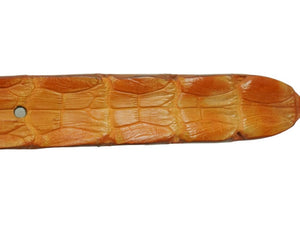 POST&CO ポストアンドコー ベルト バックル VERO COCCODRILLO イタリア製 オレンジ レザー サイズ90 美品 中古 51838