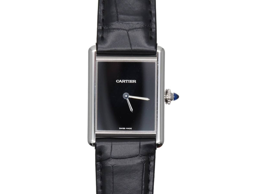 極美品 Cartier カルティエ タンクマストLM WSTA0072 ブラック文字盤 時計 中古 4c051457