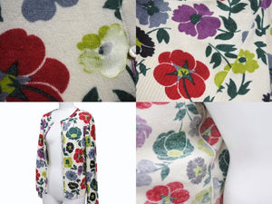 Christian Dior クリスチャンディオール ニットカーディガン 1A13077059 サイズ38 ウールカシミヤ 花柄 総柄 美品 中古 4b005200 