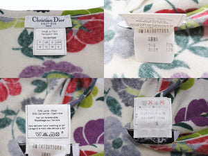 Christian Dior クリスチャンディオール ニットカーディガン 1A13077059 サイズ38 ウールカシミヤ 花柄 総柄 美品 中古 4b005200 