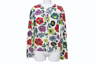 Christian Dior クリスチャンディオール ニットカーディガン 1A13077059 サイズ38 ウールカシミヤ 花柄 総柄 美品 中古 4b005200 