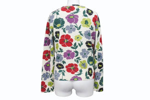 Christian Dior クリスチャンディオール ニットカーディガン 1A13077059 サイズ38 ウールカシミヤ 花柄 総柄 美品 中古 4b005200 