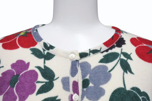 Christian Dior クリスチャンディオール ニットカーディガン 1A13077059 サイズ38 ウールカシミヤ 花柄 総柄 美品 中古 4b005200 
